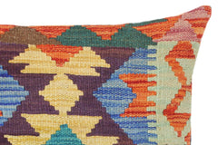 handmade Traditional Pillow Rust Blue Hand-Woven SQUARE 100% WOOL area rug