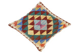 handmade Traditional Pillow Rust Blue Hand-Woven SQUARE 100% WOOL area rug