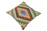 handmade Traditional Pillow Blue Rust Hand-Woven SQUARE 100% WOOL area rug