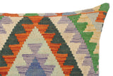 handmade Traditional Pillow Blue Rust Hand-Woven SQUARE 100% WOOL area rug