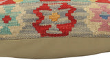 handmade Tribal Turkish Antique Blue Red Hand-Woven SQUARE 100% WOOL pillow