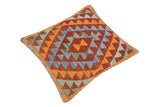 handmade Traditional Pillow Orange Brown Hand-Woven SQUARE 100% WOOL area rug