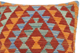 handmade Traditional Pillow Orange Brown Hand-Woven SQUARE 100% WOOL area rug