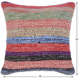 handmade Modern Pillow Blue Red Hand-Woven SQUARE 100% WOOL area rug