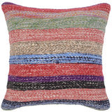 handmade Modern Pillow Blue Red Hand-Woven SQUARE 100% WOOL area rug
