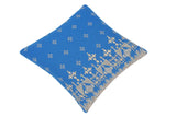 handmade Turkish Throw Pillow Blue Gray  SQUARE COTTON area rug