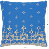 handmade Turkish Throw Pillow Blue Gray  SQUARE COTTON area rug
