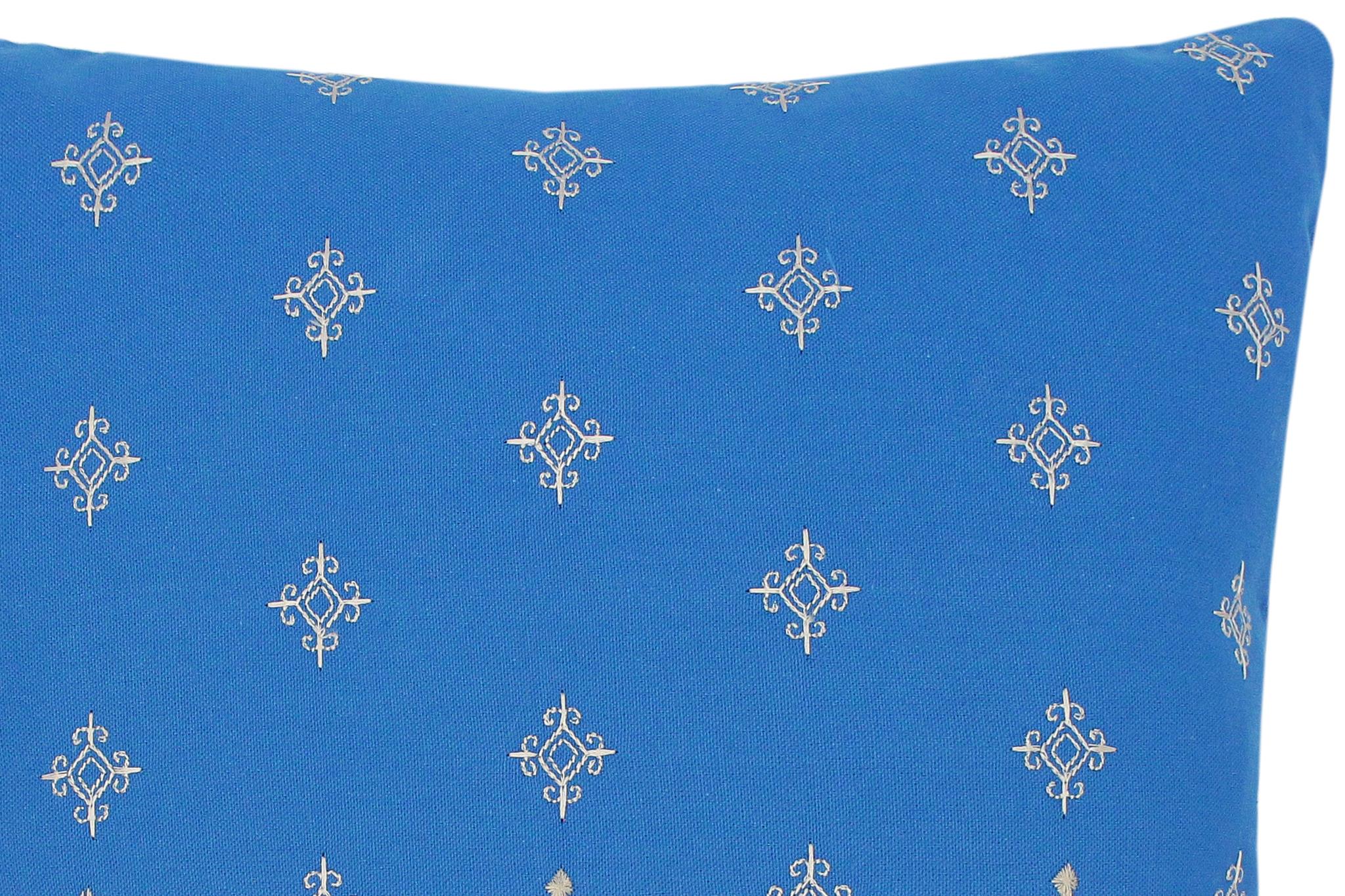 handmade Turkish Throw Pillow Blue Gray  SQUARE COTTON area rug