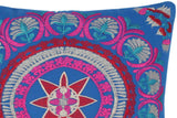 handmade Turkish Throw Pillow Blue Gray  SQUARE COTTON area rug