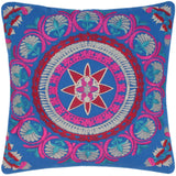 handmade Turkish Throw Pillow Blue Gray  SQUARE COTTON area rug