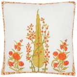 handmade Turkish Throw Pillow Ivory Rust  SQUARE COTTON area rug