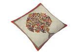 handmade Turkish Throw Pillow Beige Gold  SQUARE SILK area rug