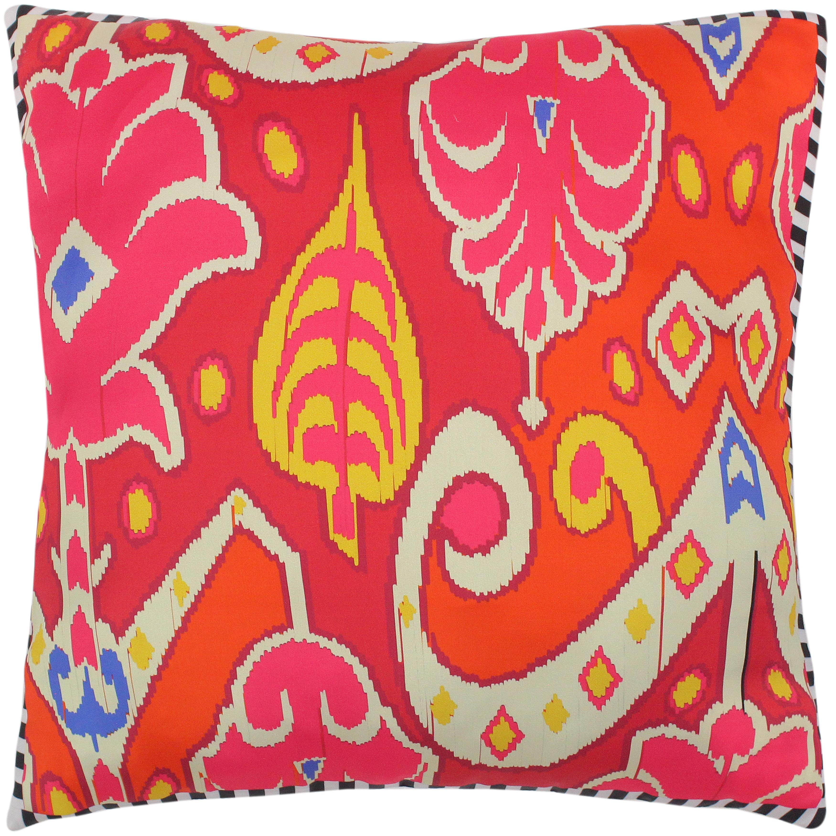 handmade Turkish Throw Pillow Pink Beige  SQUARE SILK area rug