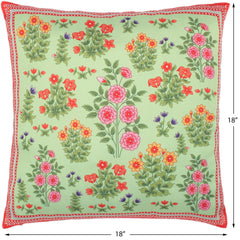 handmade Turkish Throw Pillow Green Red  SQUARE SILK area rug