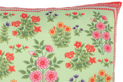 handmade Turkish Throw Pillow Green Red  SQUARE SILK area rug