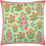 handmade Turkish Throw Pillow Green Red  SQUARE SILK area rug