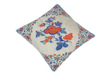 handmade Turkish Throw Pillow Beige Blue  SQUARE VELVET area rug