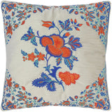 handmade Turkish Throw Pillow Beige Blue  SQUARE VELVET area rug