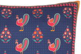 handmade Turkish Throw Pillow Blue Orange  SQUARE SILK area rug