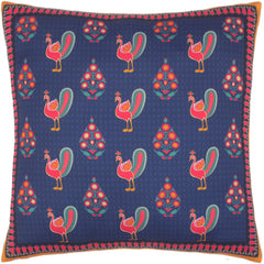 handmade Turkish Throw Pillow Blue Orange  SQUARE SILK area rug