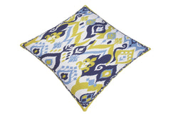 handmade Turkish Throw Pillow Ivory Blue  SQUARE SILK area rug