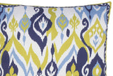 handmade Turkish Throw Pillow Ivory Blue  SQUARE SILK area rug