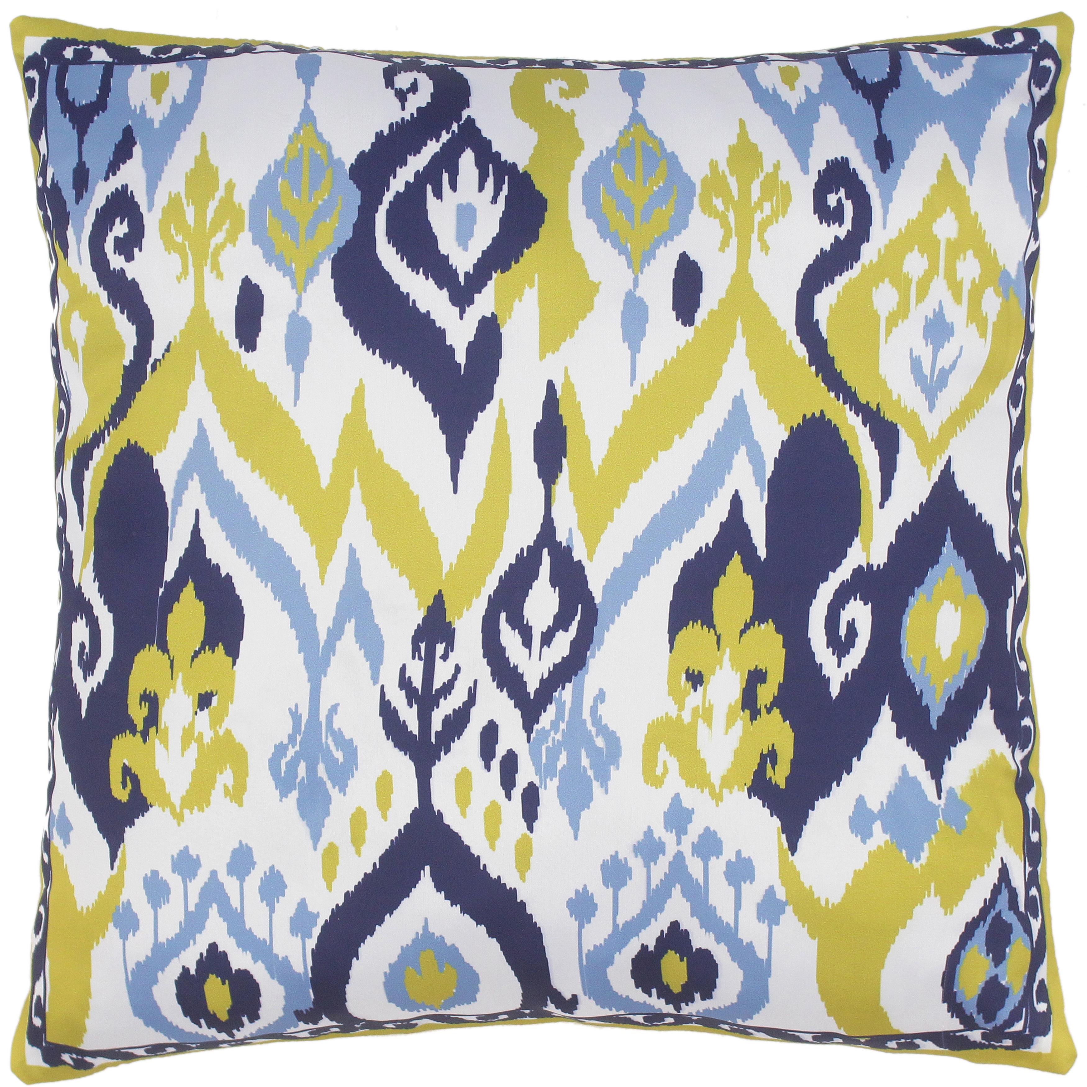 handmade Turkish Throw Pillow Ivory Blue  SQUARE SILK area rug