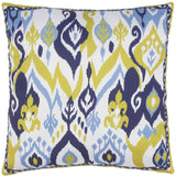 handmade Turkish Throw Pillow Ivory Blue  SQUARE SILK area rug