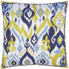 handmade Turkish Throw Pillow Ivory Blue  SQUARE SILK area rug