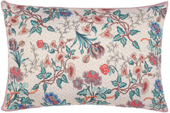 handmade Turkish Throw Pillow Beige Blue  RECTANGLE SILK area rug