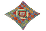 handmade Traditional Pillow Blue Gold Hand-Woven SQUARE 100% WOOL area rug