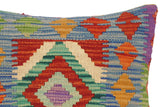 handmade Traditional Pillow Blue Gold Hand-Woven SQUARE 100% WOOL area rug