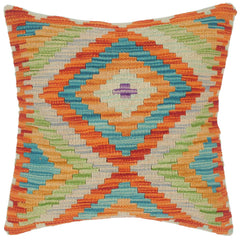 handmade Traditional Pillow Rust Teal Hand-Woven SQUARE 100% WOOL area rug