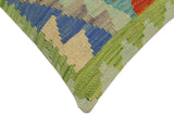 handmade Tribal Turkish Antique Rust Blue Hand-Woven SQUARE 100% WOOL pillow
