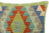 handmade Tribal Turkish Antique Rust Blue Hand-Woven SQUARE 100% WOOL pillow
