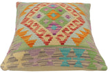 handmade Tribal Turkish Antique Blue Rust Hand-Woven SQUARE 100% WOOL pillow