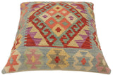 handmade Tribal Turkish Antique Rust Blue Hand-Woven SQUARE 100% WOOL pillow