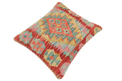 handmade Tribal Turkish Antique Red Blue Hand-Woven SQUARE 100% WOOL pillow