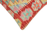 handmade Tribal Turkish Antique Red Blue Hand-Woven SQUARE 100% WOOL pillow