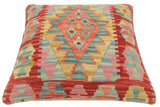 handmade Tribal Turkish Antique Red Blue Hand-Woven SQUARE 100% WOOL pillow