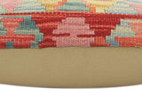 handmade Tribal Turkish Antique Red Blue Hand-Woven SQUARE 100% WOOL pillow