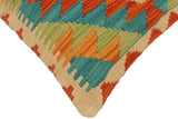 handmade Tribal Turkish Antique Rust Blue Hand-Woven SQUARE 100% WOOL pillow