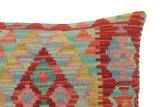 handmade Tribal Turkish Antique Red Blue Hand-Woven SQUARE 100% WOOL pillow