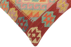 handmade Tribal Turkish Antique Red Blue Hand-Woven SQUARE 100% WOOL pillow
