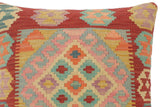 handmade Tribal Turkish Antique Red Blue Hand-Woven SQUARE 100% WOOL pillow