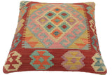 handmade Tribal Turkish Antique Red Blue Hand-Woven SQUARE 100% WOOL pillow