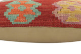 handmade Tribal Turkish Antique Red Blue Hand-Woven SQUARE 100% WOOL pillow