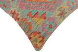 handmade Tribal Turkish Antique Blue Red Hand-Woven SQUARE 100% WOOL pillow