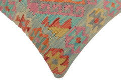 handmade Tribal Turkish Antique Blue Red Hand-Woven SQUARE 100% WOOL pillow