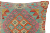 handmade Tribal Turkish Antique Blue Red Hand-Woven SQUARE 100% WOOL pillow